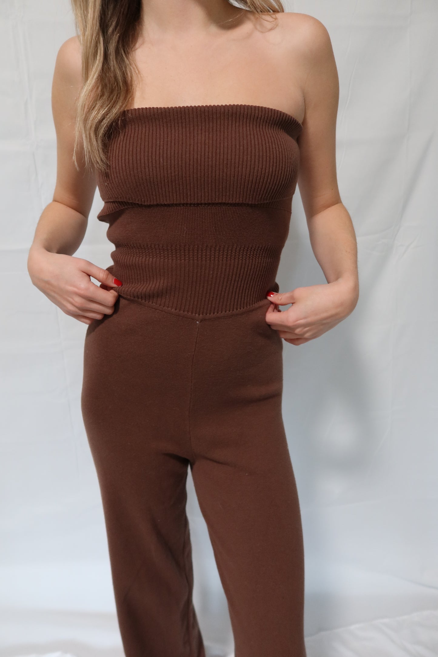 Chocolate Knitted Jumpsuit