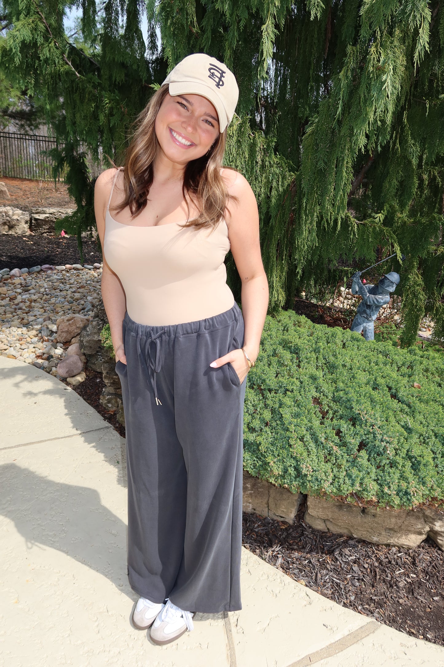 Elle Gray Wide Leg Comfy Pants