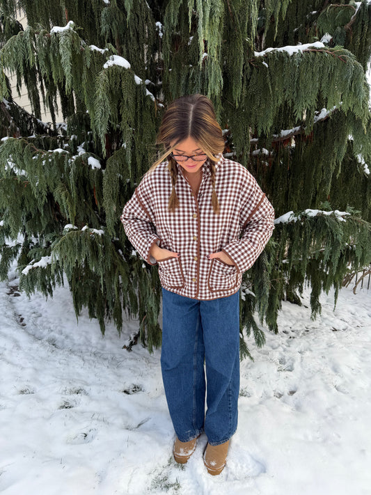 Gingham Quilted Jacket