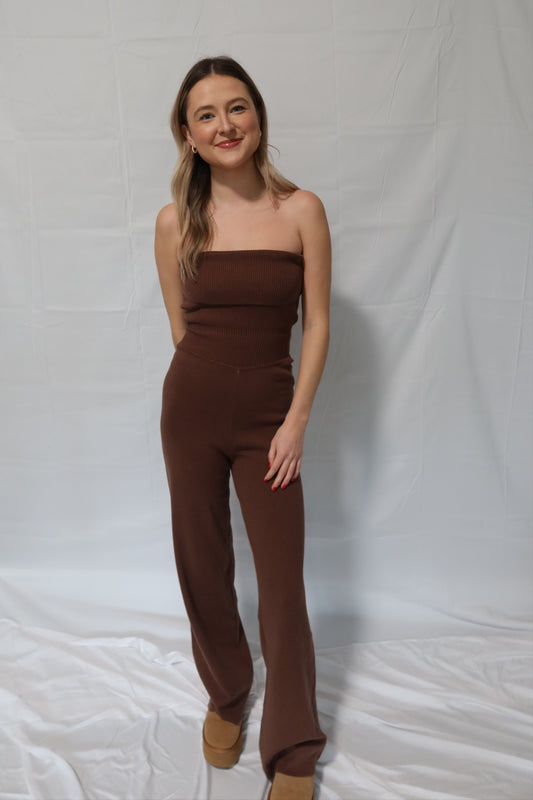 Chocolate Knitted Jumpsuit